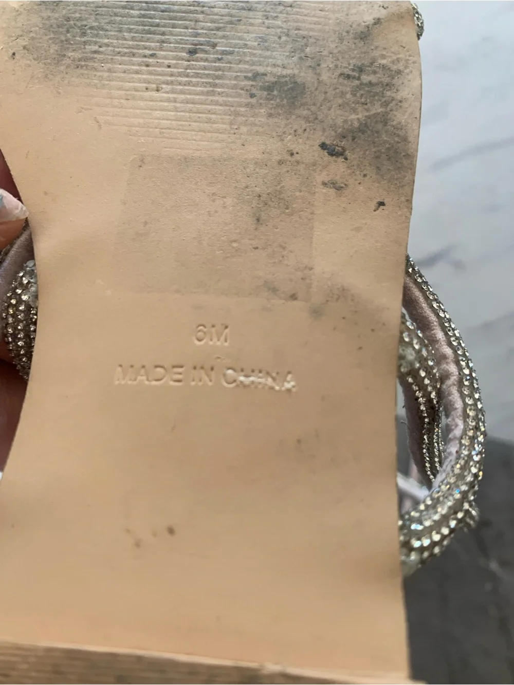 Steve Madden Nude Rhinestone Wrap Sandals